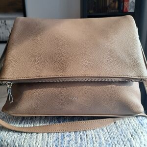 Co-Lab Taupe Leather Crossbody Bag